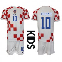 Dětský Fotbalový dres Chorvatsko Luka Modric #10 MS 2022 Domácí Krátký Rukáv (+ trenýrky)